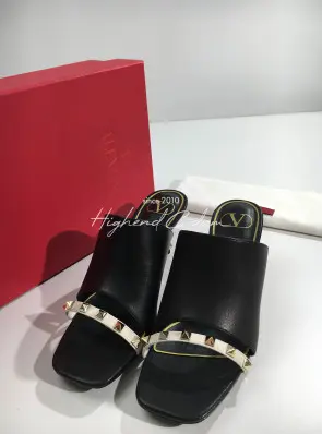 발렌티노 스컬프처 힐 슬라이드 샌들