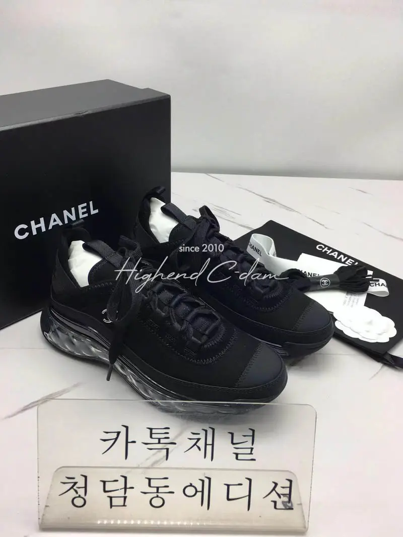 샤넬 믹스드파이버 스니커즈 에어솔 블랙