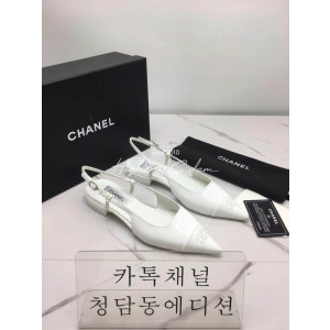 샤넬 투톤 슬링백 앞코 유광