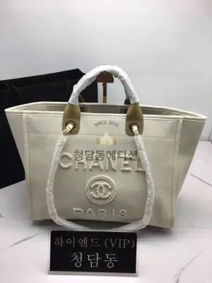 샤넬 도빌백 진주로고