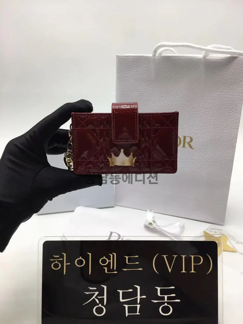 디올 까나쥬 페이던트 아코디언 카드지갑