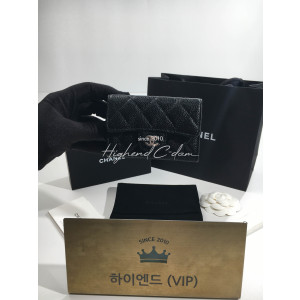 샤넬 클래식 캐비어 카드지갑 은장