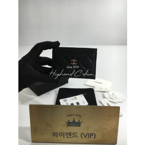 샤넬 클래식 캐비어 카드홀더 은장