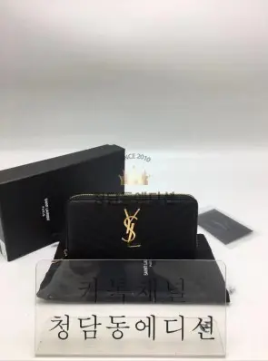 생로랑 모노그램 마틀라세 지퍼 장지갑 358094