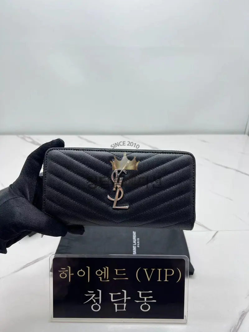 생로랑 모노그램 마틀라세 지퍼 장지갑 358094