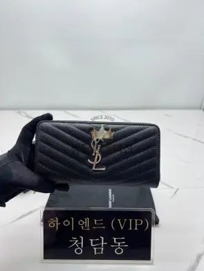 생로랑 모노그램 마틀라세 지퍼 장지갑 358094
