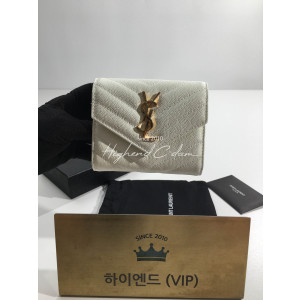 생로랑 모노그램 쉐브론 3단 반지갑 403943