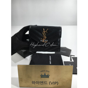 생로랑 모노그램 쉐브론 3단 반지갑 403943