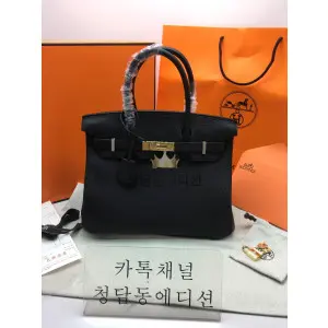 에르메스 버킨 반수공 (컬러 누아 금장)