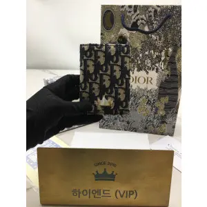 디올 CD 오블리크 자카드 패턴 카드홀더