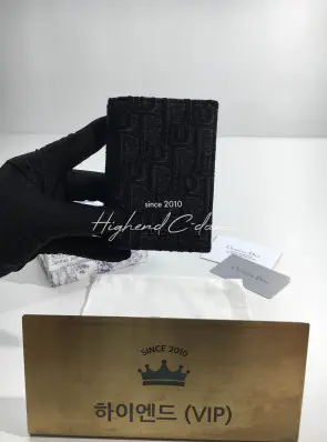 디올 CD 오블리크 자카드 패턴 카드홀더