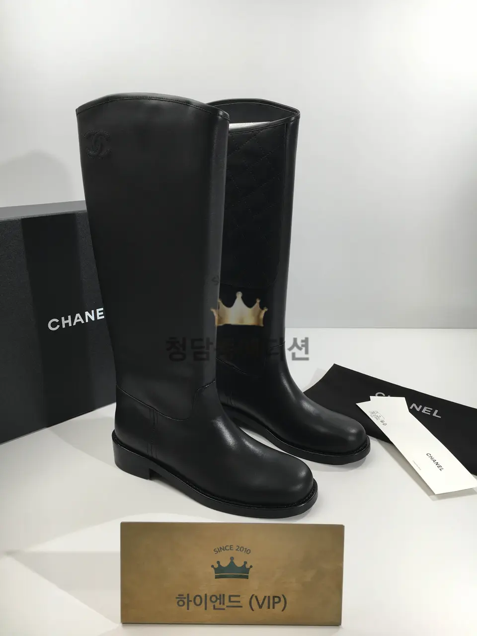 샤넬 cc로고 하이 부츠