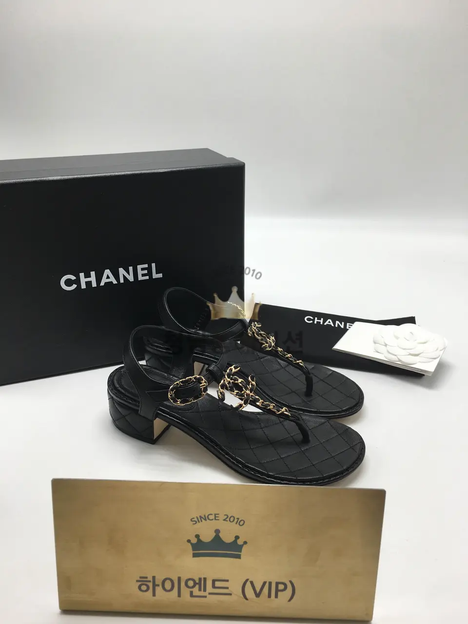 샤넬 19 cc로고 샌들