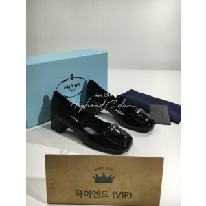 프라다 펌프스 페이던트 메리제인 로우힐 블랙