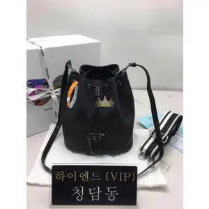 프라다 플로 레더 버킷백 1BE060