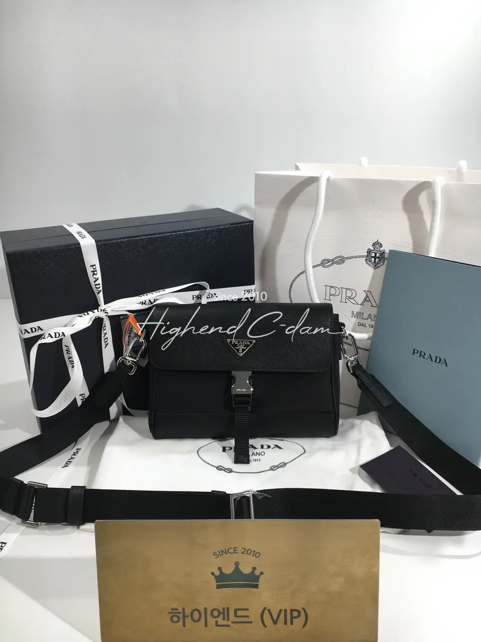프라다 리나일론 사피아노 숄더백 2VD044