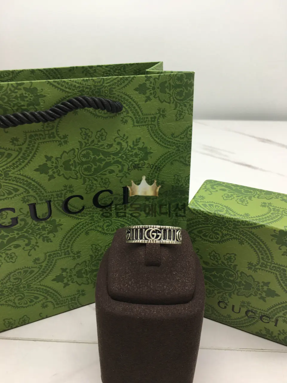 구찌 GUCCI 더블 G 스트라이프 반지