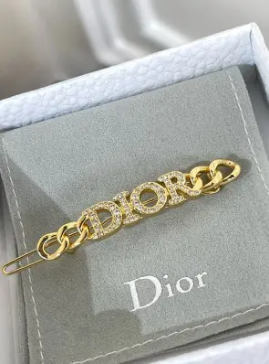 디올 dior 레터링 다이아 머리핀