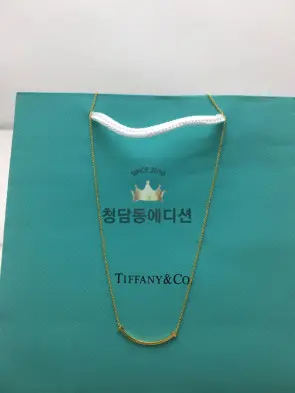 티파니 스마일 목걸이 민무늬 (3COLOR) (V-gold소재)