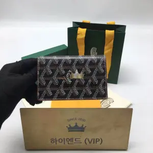 고야드 생피에르 카드지갑 (컬러 블랙탄 브라운)