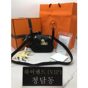 에르메스 미니 린디 올수공 (컬러 누아/금장)
