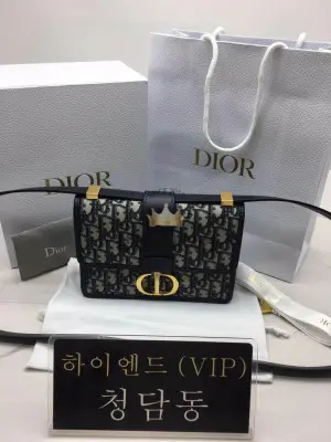 디올 몽테인 30 스몰 백 블루 오블리크 자카드