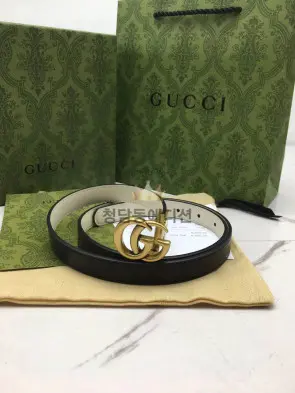 구찌 마몬트 GG 레더 벨트 2cm