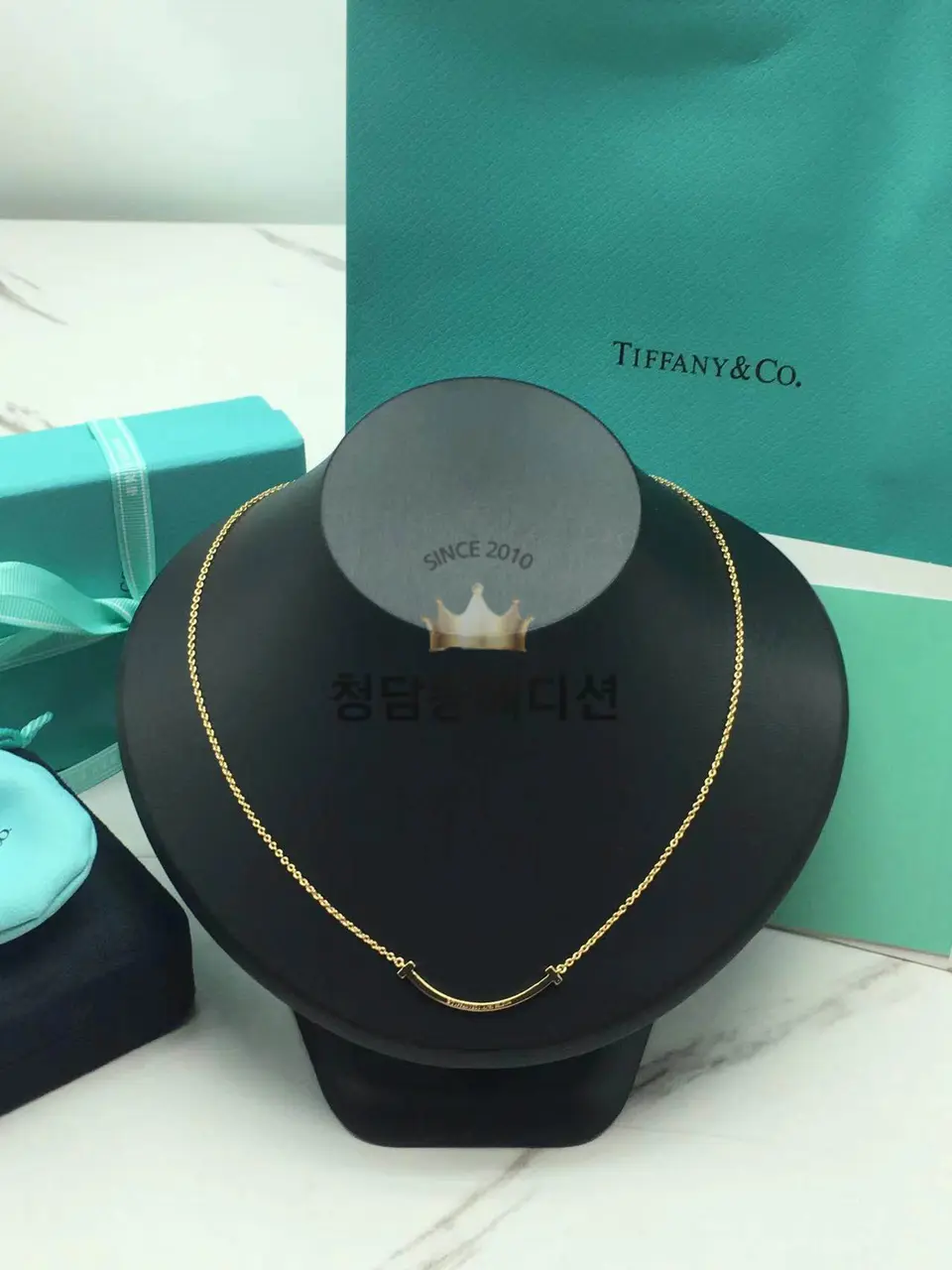 티파니 스마일 목걸이 (3.6CM) (V-gold소재) (컬러 로즈골드, 화이트골드)