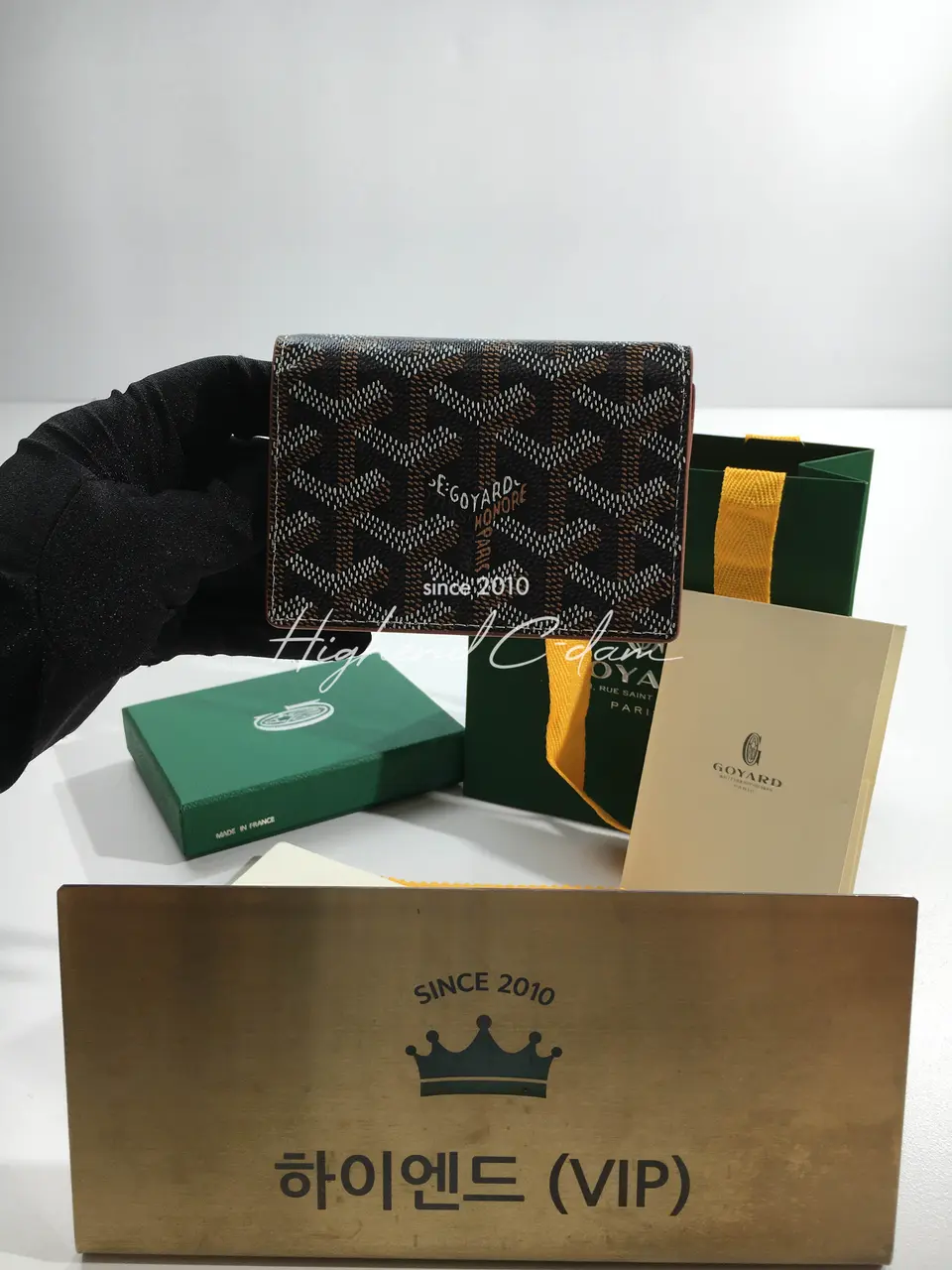 고야드 말제르브 플랩 카드지갑 (컬러 블랙탄 브라운)