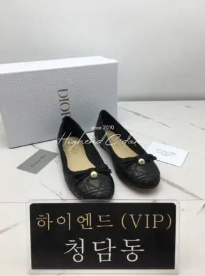 디올 cd 펄 까나쥬 퀄팅 발레리나 플랫 (컬러 블랙, 살구)