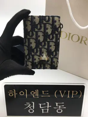 디올 버티컬 컴팩트 카드지갑 (컬러 네이비)