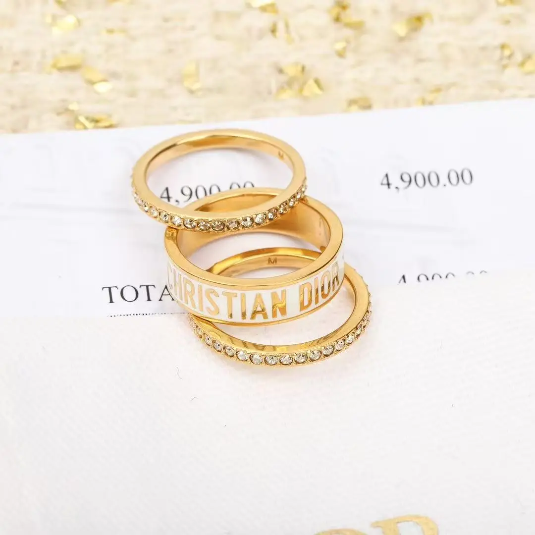 디올 반지 (컬러 핑크, 화이트) (V-gold소재)