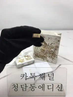 디올 반지 (컬러 핑크, 화이트) (V-gold소재)
