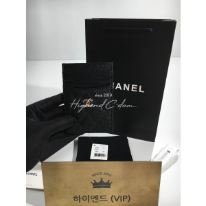 샤넬 클래식 캐비어 버티컬 카드홀더 금장