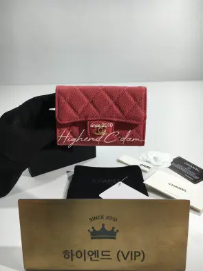 샤넬 클래식 캐비어스킨 카드지갑