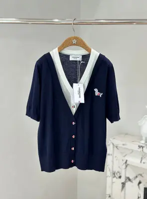 톰브라운 레이어드 헥터 반팔 가디건
