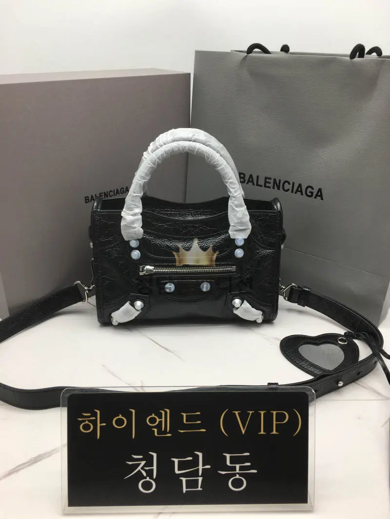 발렌시아가 르 시티 미니 백 블랙 (은장)