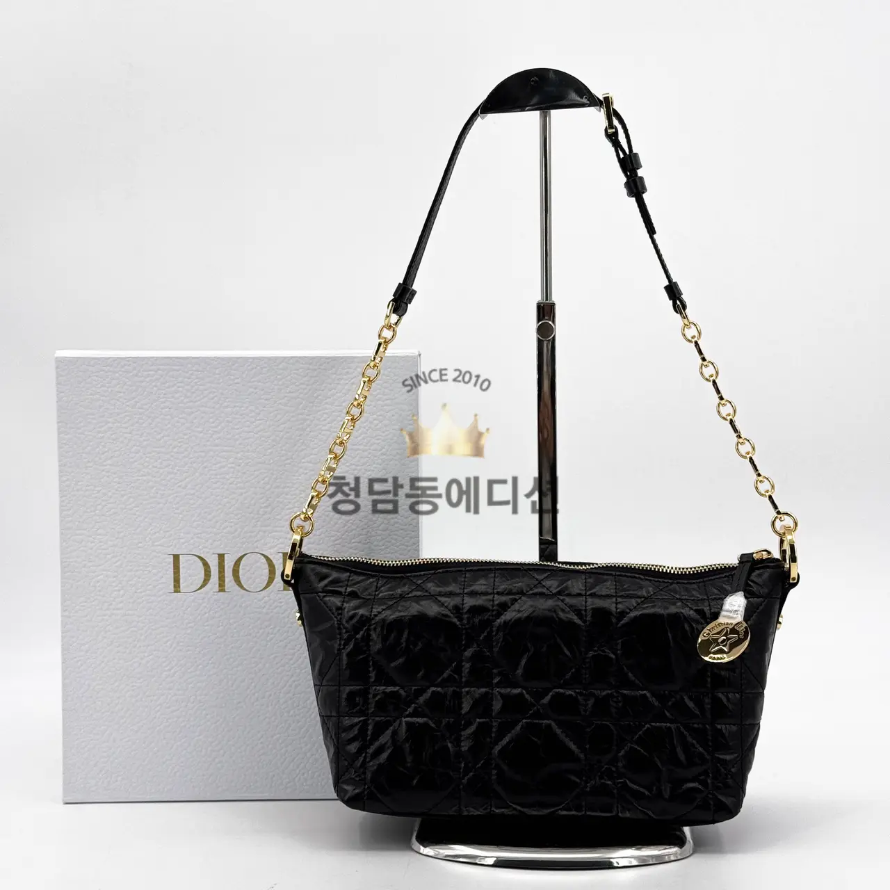 디올 DIORSTAR 체인 호보백 블랙 숄더백 금장