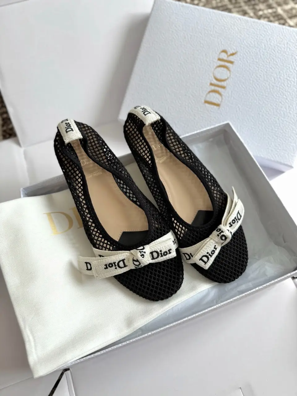 디올 J`a dior 발레리나 매쉬 플랫슈즈