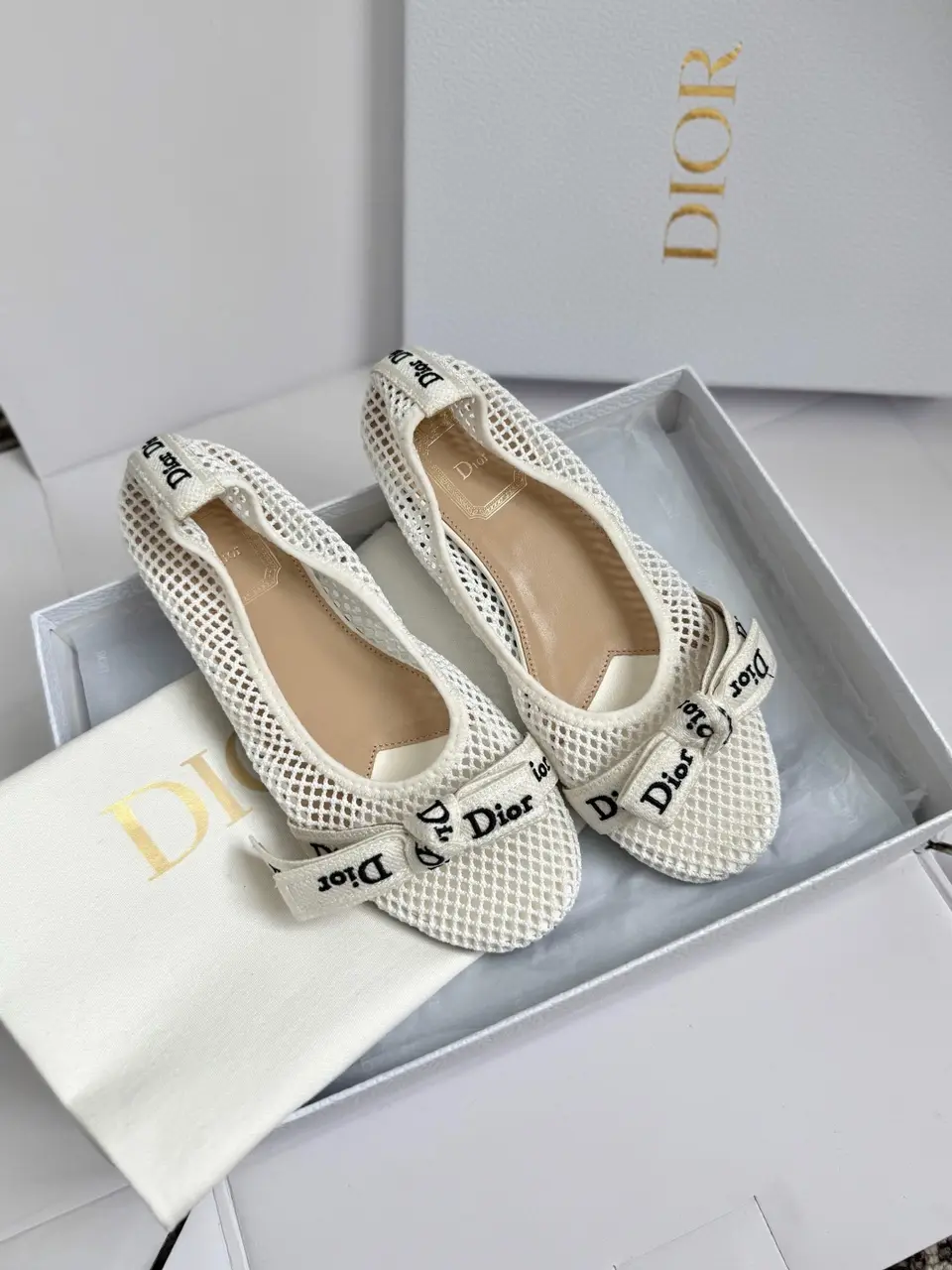디올 J`a dior 발레리나 매쉬 플랫슈즈